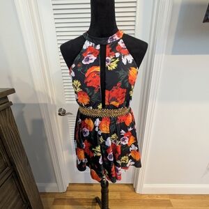 Floral Halter Neck One Piece Swimsuit Size XL New No Tag
